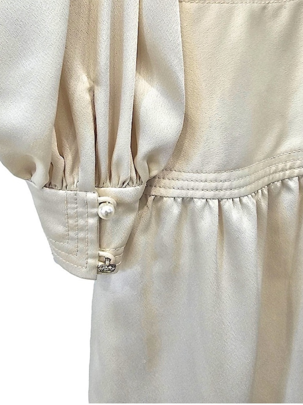 Vintage Nolan Miller Neiman Marcus Romantic High Neck Midi Dress 8 - Picture 7 of 12